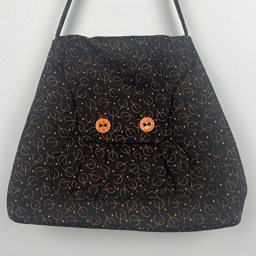 Debbie Erwin cloth geometric pattern retro style fabric shoulder bag
